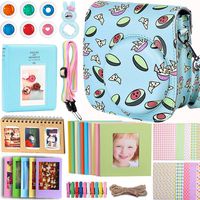 Case & Accessories Compatible with Fujifilm Instax Mini 9 8 8+ Instant Polaroid Film Camera, Bundle Pack Include Albums, Filters, Shoulder Strap&Other Accessories [Avocado,9 Items Kit] by SAIKA