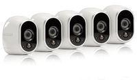 Arlo - Wireless Home Security Camera System | Night vision, Indoor/Outdoor, HD Video, Wall Mount | Cloud Storage Included | 5 camera kit (VMS3530-100NAR) - (Renewed)