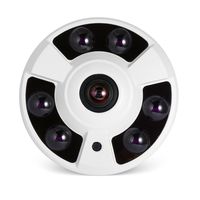 Revotech - POE FHD 1920 x 1080P 2.0MP Panoramic Fisheye 6 Array LED IR IP Camera Night Vision Security ONVIF P2P IP CCTV Cam System with IR-Cut (IF02-P White)