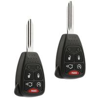 Car Key Fob Keyless Entry Remote fits Chrysler, Dodge, Jeep (OHT692427AA 5-btn, Set of 2)