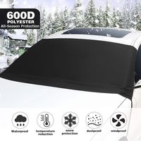 Kohree Car Windshield Snow Ice Cover, 600D Oxford Fabric with PVC Coating, Ice and Snow Defender Frost Guard Sun Shade Protector Waterproof Winter Windshield Cover for Most Cars Trucks SUV MPVs