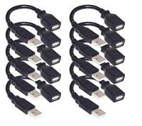 SNDIA Universal USB 2.0 Extension Cable - A-Male to A-Female Extender Cord for Printer, Playstation Camera, Webcam, USB Headset, Security Camera - 15 cm (20-Pack)