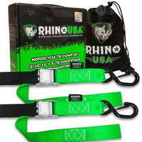 RHINO USA Motorcycle Tie Down Straps (2 Pack) Lab Tested 3,328lb Break Strength, Steel Cambuckle Tiedown Set with Integrated Soft Loops - Better Than a Ratchet Strap...