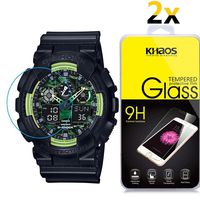 [2 Pack] Khaos For CASIO GA110 Watch HD Clear Tempered Glass Screen Protector with Lifetime Replacement Warranty