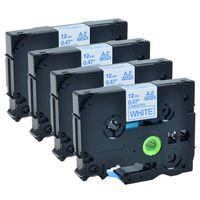 GREENCYCLE 4PK Adhesive Blue on White Label Tape Compatible For Brother TZE-233 TZe233 TZ233,1/2 Inch,PT-H100 Labeling Maker (4PK TZ233)