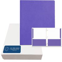 Roaring Spring Embossed 2-Pocket Folders with Prongs.  25/box.  Purple only