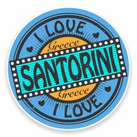 2 x 10cm/100mm Santorini Greece Vinyl Sticker Decal Laptop Car Travel Luggage Label Tag #9544