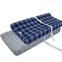 BlueSnail Plush Super Soft and Comfy Changing Pad Cover Change Table Cradle Bassinet Sheets for Baby 2-Pack (Navy Buffalo Plaid)