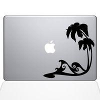 The Decal Guru Beach Wave Decal Vinyl Sticker, 15" MacBook Pro (2015 & Older Models), Black (1449-MAC-15P-BLA)
