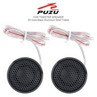 ePathChina 2Pcs 120W Black Aluminium Shell Transparent Silk Stretch Film Dome Tweeter HiFi Auto Radio Stereo Speaker for Cars PZ-B25