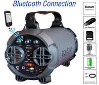 Boytone BT-44GR Portable Bluetooth Boombox Speaker Indoor/Outdoor 2.1 Hi-Fi Cylinder, Power Full Speaker, Built-in 5" Subwoofer + 2" Tweeter, USB Port, Micro SD Slot, AUX Inputs, FM Radio, RGB Lights