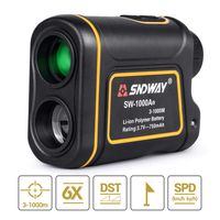 BNISE 1100Yards 1000m Laser Hunting Rangefinder with Pinsensor Flag-Lock for Golf Sports Wildlife Forestry 6X Magnification Distance Speed Angle Scan Measurement USB Charging