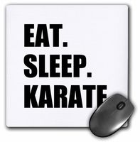 3dRose Eat Sleep Karate Martial Art Enthusiast Gift Black Text Typography Mouse Pad (mp_180415_1)