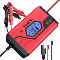 SUAOKI Smart Battery Charger/Portable Battery Maintainer Waterproof 12V 7A/3.5A Fully Automatic Trickle Charger for Car Truck Motorcycle Boat RV Lawn Mower SLA Wet MF GEL AGM 12V LiON Battery（ICS7+）