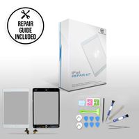 TechOrbits IPAD Mini Touch Screen Replacement Glass Digitizer 7.9" Mini & Mini 2 Retina Display with IC Chip & Home Button A1432 A1454 A1455 A1489 A1490 A1491 Repair Guide & Tool kit (White)