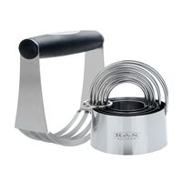 K&S Artisan Pastry Cutter Set Professional QUALITY Dough Blender + 5 Round Biscuit Cutter set with Handle Cookie Cutters Circle Heavy Duty Baking Dough Tools & Pastry Utensils in a Gift Box