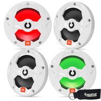 JBL MS65LW OEM Replacement Marine 6.5 Inch Two-Way RGB-LED Speakers - Four Speakers, White
