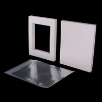 Art Emotion Complete 10 Sets, 5 x 7" Ivory White Double Picture Mats Board Set Including: 10 pcs Size 5"x7" Acid-Free re-Seal Clear Bags + Beveled Photo mats White core + Ivory White Backing Boards