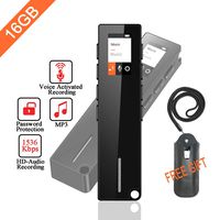 Digital Voice Recorder, Sindave 1536kbs Stereo Rechargeable HD Audio 16 Gram Voice Recorder, Mini Portable USB MP3 Activated Sound Recorder and 1- Click Recording, Voice Activated Recorder