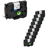 NineLeaf 10 Roll Black on White Heat Shrink Tubes Label Tape Compatible for Brother HSe-241 HSe241 HS241 HS-241 use for P-Touch PT300 ST1150 PT1750 Label Maker - 17.7mm (0.69inch) x 1.5m (4.92ft)