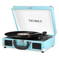 it.innovative technology Victrola Vintage 3-Speed Bluetooth Suitcase Turntable with Speakers, Turquoise (Renewed)