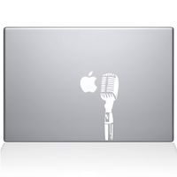 The Decal Guru Open Mic MacBook Decal Vinyl Sticker - 13" MacBook Pro (2015 & Older) - White (1140-MAC-13P-W)