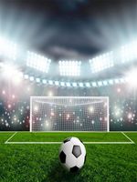 Leowefowa 5x7ft Vinyl Football Field Background Bokeh Sparkle Spots Shining Lights Green Grassland Gymnasium Sports Theme Photography Backdrop for Boys Children Mens Portraits Photo Studio Props
