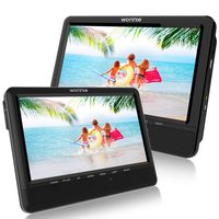 WONNIE 9.5 Car Dual Portable DVD Players, 1024x800 HD LCD TFT, USB/SD/MMC Card Readers, Built-in 5 Hours Rechargeable Battery, Stereo Sound, Regions Free, AV Out & in