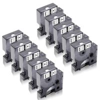 Absonic 10 Refill Replace Dymo D1 Labels Tape 45013 S0720530 1/2 inch(12mm) W x 23 Feet(7m) L Black on White Labeling Tape Compatible for DYMO PnP 260P 210D 280 420 160 450D LabelManager