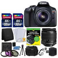 Canon EOS Rebel T6 DSLR Camera + EF-S 18-55mm is II Lens + Transcend 64GB Card + T6/1300D for Dummies + 58mm Filter Kit + DC59 Gadget Bag + Card Reader + Small Tripod + Cleaning Kit - Valued Bundle
