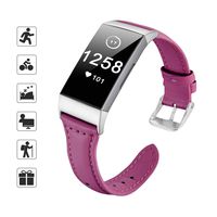 TOMALL Leather Bands for Fitbit Charge 3, Genuine Leather Strap Replacement Wristband Straps for Women Men