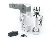 Weigh Safe CTB6-2, 6" Drop 180 Hitch w/ 2" Shank/Shaft, Adjustable Aluminum Trailer Hitch & Ball Mount, Chrome Plated Steel Combo Ball (2" & 2-5/16") and a Double-pin Key Lock