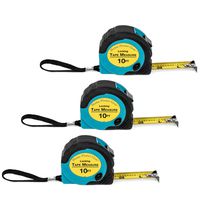 Where's My Tape Measure? - 3 Pack of 10 ft, Locking, Retractable Auto-Wind Measuring Tapes with Fractions. Accurate, Easy to Read & EASY TO FIND!