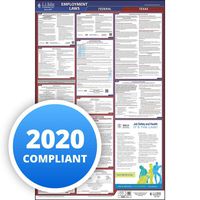 2020 Texas Labor Law Poster with Workers' Comp, All-in-One OSHA Compliant TX State & Federal Laminated Poster (26" x 40" English) - J. J. Keller & Associates