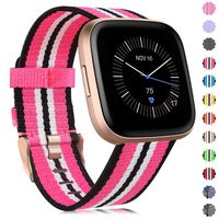 findway Compatible with Fitbit Versa/Fitbit Versa 2/Fitbit Versa Lite Bands,Versa Accessories for Women Men Breathable Woven Fabric Strap Adjustable Wristband for Fitbit Versa/Versa 2/Versa Lite