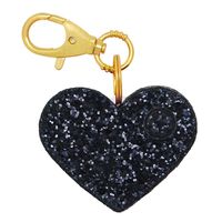 Personal Safety Alarm for Women - Ahh!-larm! Emergency Self-Defense Security Alarm Keychain with LED Light, Purse Charm, Black Glitter Heart