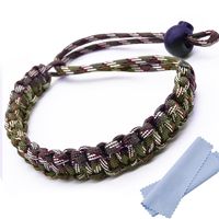 Maveek Camera Wrist Strap Braided 550 Paracord Lanyard Parachute Cord Adjustable Wristband Bracelet Hand Grip Strap for Video Camcorder, Binoculars and Digital Camera - Army Green Camouflage