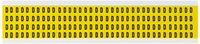 Brady 1500-D,  15 Series Number & Letter Card, 3/8" Height x 1/4" Width, Black on Yellow, Legend "D"  (144 per Card)