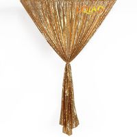 LQIAO W50xH84in Gold Sequin Curtain Backdrop Sequin Photo Backdrop Ceremony Background Shimmer Sequin Backdrop Fabric/Curtain For Wedding/Home DIY-one pc, Hook 50x84in(125x220cm))