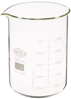 United Scientific BG1000-3000 Borosilicate Glass Low Form Beaker, 3000ml Capacity