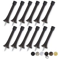 12 Pack Oil Rubbed Bronze Spring Door Stops,3-1/8" Heavy Duty Door Stop - Flexible Spring Door Stopper with Low Mounted Baby Proof Black Rubber Bumper Tips
