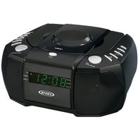 JENSEN JCR-310 AM/FM Stereo Dual Alarm Clock Radio with Top Loading CD Player, Digital Tuner and Aux Input