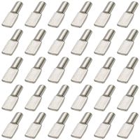 AxeSickle 5mm Shelf Support Shelf Pins Kit 60Pcs Nickel Plated Spoon Shape Cabinet Furniture Shelf Support Pegs Perfect for Shelf Holes on Cabinets, Entertainment Centers.