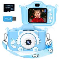 Turtleshop Kids Digital Camera for Girls and Boys, Kids Selfie Photo Video Camera Camcorder with 16GB SD Card, Gifts for Girls and Boys Age 3 4 5 6 7 8 9 Years Old