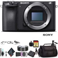 Sony Alpha a6500 Mirrorless Camera ILCE6500/B with Soft Bag, Tripod, Additional Battery, 64GB Memory Card, Card Reader, Plus Essential Accessories