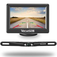 VECLESUS Backup Camera Kit, 4.3" TFT LCD Panel Display with 149° Golden Viewing Angle, Super Night Vision, IP68 Waterproof License Plate Backup Camera for All Cars, Vans, Pickup Trucks