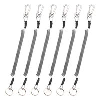 Booms Fishing T04 Fishing Lanyards 6pcs Pack Fishing Tool/Pole Safety Coil Lanyard Retractable Wire Inside Tup Cover