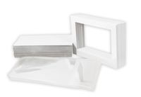 Golden State Art, Pack of 25 White Pre-Cut 5x7 Picture Mat for 4x6 Photo with White Core Bevel Cut Mattes Sets. Includes 25 High Premier Acid Free Bevel Cut Matts & 25 Backing Board & 25 Clear Bags