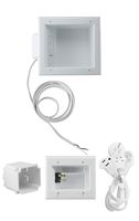 DataComm Electronics 50-6653-WH-KIT Recessed TV Cable & Media Organizer Kit with Duplex Power Receptacle - White