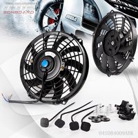 9" Universal Slim Pull Push Racing Electric Radiator Engine Cooling Fan 9 Inch Color Black